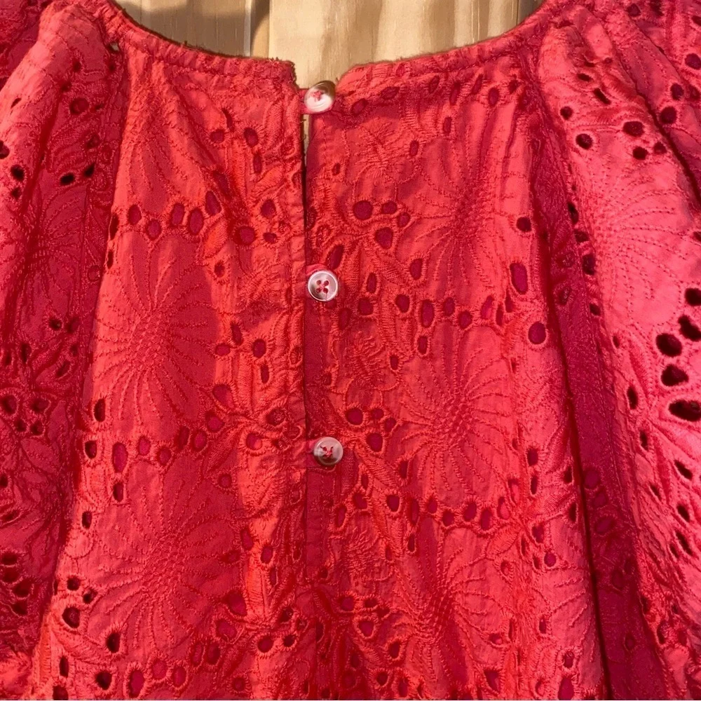 Women’s Hatley Kaia Eyelet Dress Medium Rouge Red - Picture 10 of 11